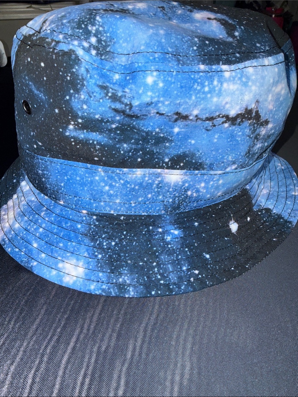 Blue Galaxy Print Bucket Hat - Men Accessories
